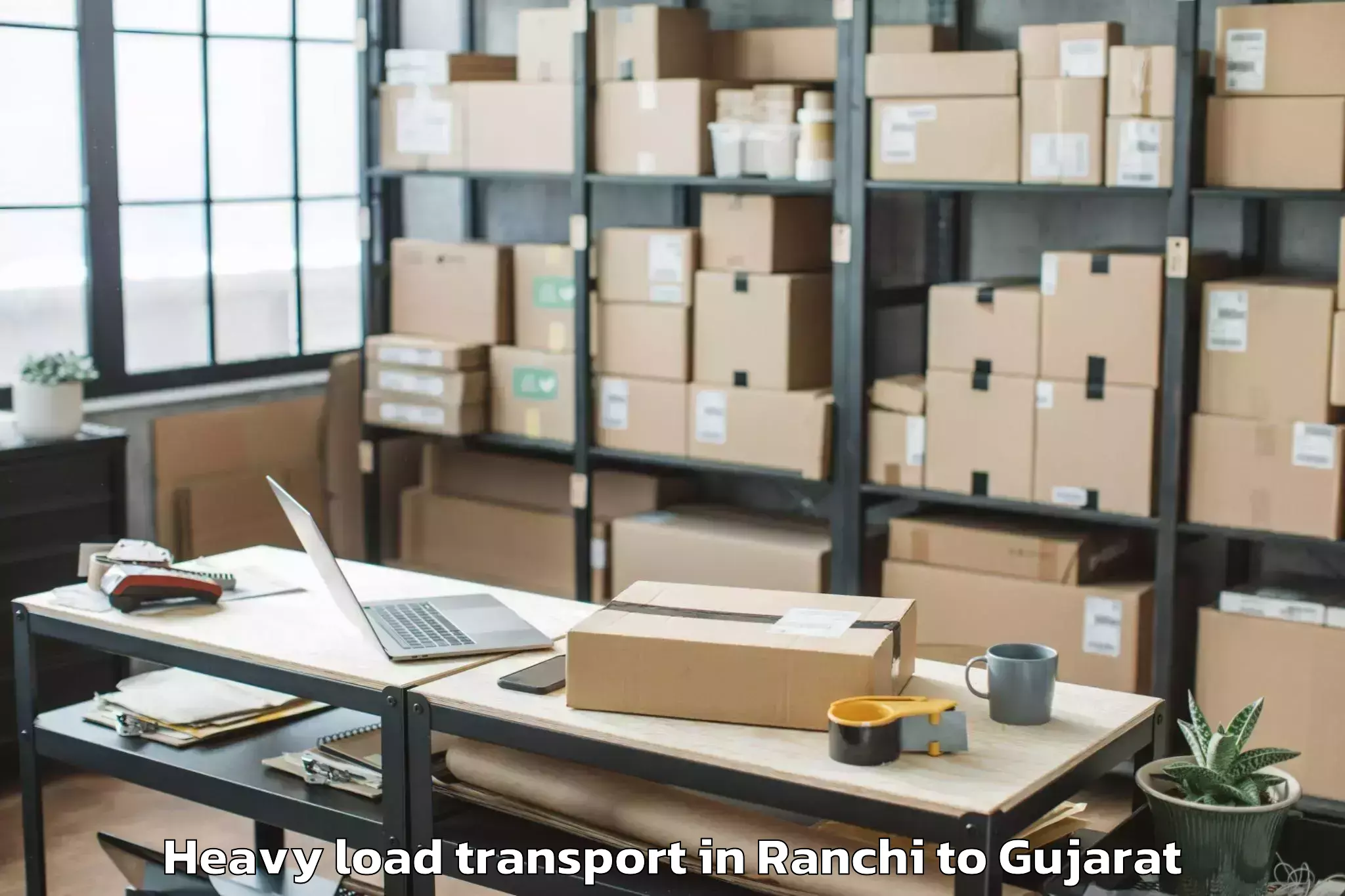 Easy Ranchi to Gls University Ahmedabad Heavy Load Transport Booking